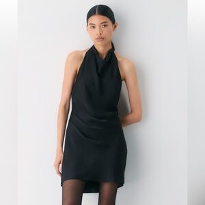 Aritzia Audience Satin Mini Halter Dress NWT